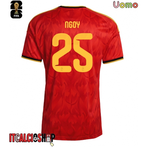 Belgio Nathan Ngoy #25 Prima Maglia Mondiali 2026 Manica Corta